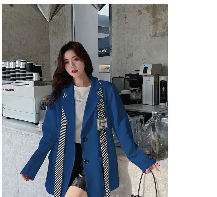 Leisure Blazer Jacket Women's Outwear Spring Summer 2024 New Fashion Sweet Loose Long Sleeves Blazer Female Short Tops