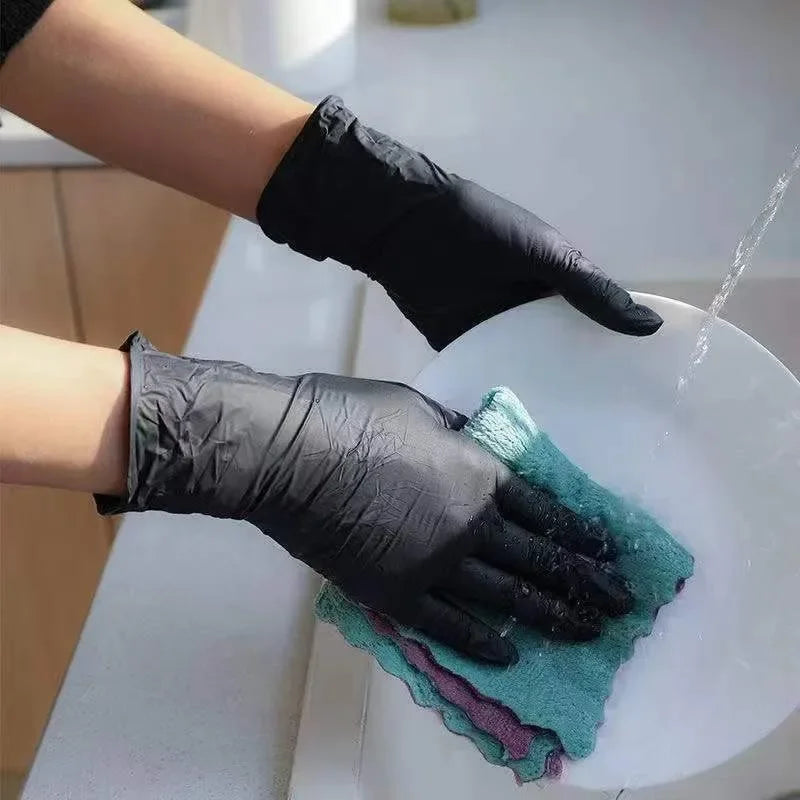 Kitchen Gloves Disposable Nitrile Latex Gloves Black Washing Tableware Housework Car Industry Gardening Pet Care Cooking Tools