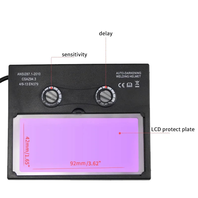 Solar-powered darkening welding mask head-mounted argon arc welding helmet that can automatically turn black Welding Helmet