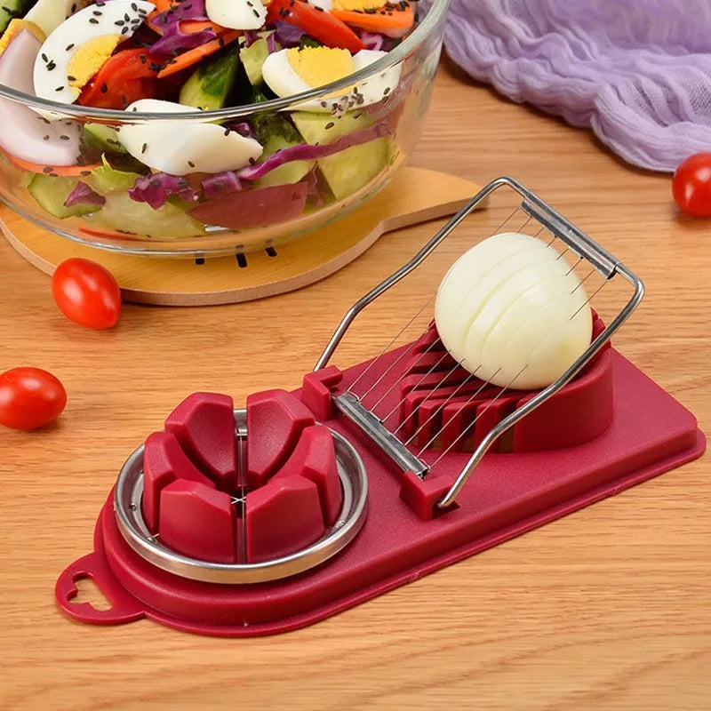 Kitchen Accessories Egg Cutter Shredder Stainless Steel Fruit Salad Cutter Multi-purpose Egg Slicer for Hard Boiled Eggs Uniform