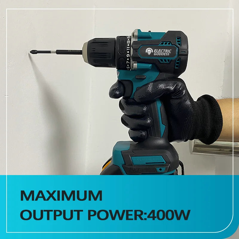 Electric Goddess DDF487 1700rpm Brushless Impact Drill Cordless 10mm Steel Capacity For Makita 18V Battery Power Tool ﻿