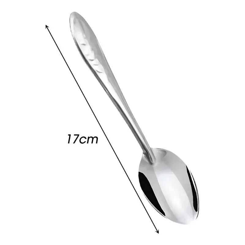 17cm Stainless Steel Spoons for Ice Cream Dessert Watermelon Teaspoons Kitchen Long Handle Soup Spoon Scoops Tableware Utensils