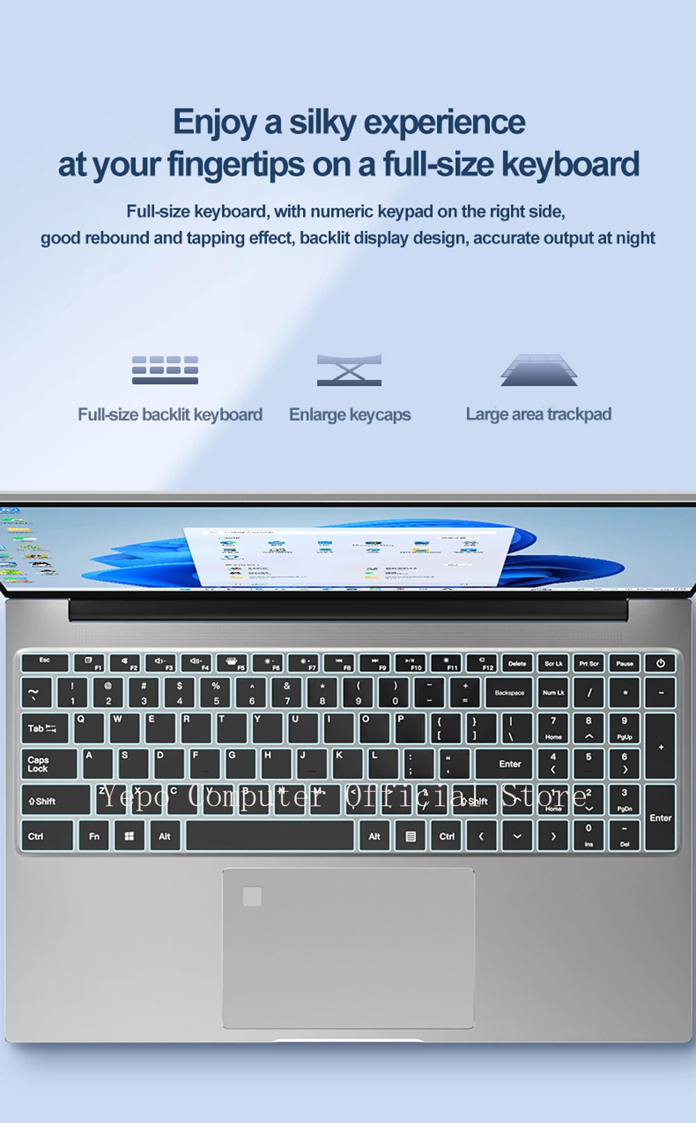 2025 new laptop Intel N5095 Windows 11 Pro 16 inch 2K HD screen 16G RAM 2TB SSD DDR4 WIFI5  Business Office Lightweight Computer