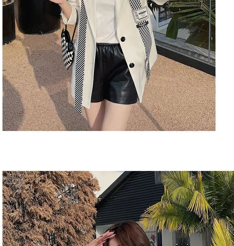 Leisure Blazer Jacket Women's Outwear Spring Summer 2024 New Fashion Sweet Loose Long Sleeves Blazer Female Short Tops