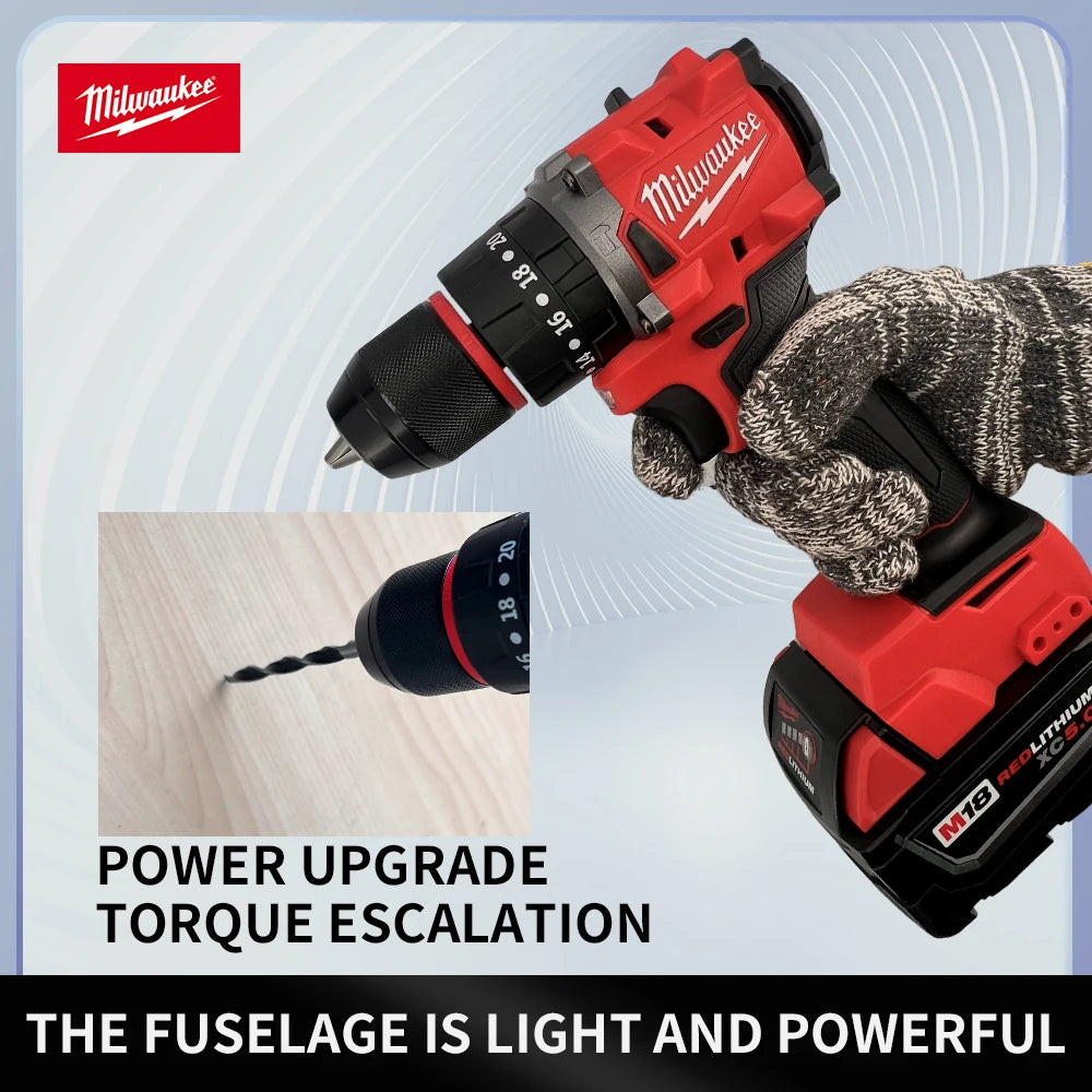 Milwaukee M18 Electric Drill 150 N.m Brushless Cordless Impact Drill Of Decoration Team Uses 18v Milwaukee Battery Power Tools