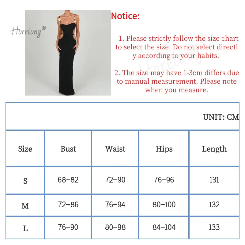 Horetong Sexy Bodycon Dress Women Hollow Out Sequined Strap Maxi Dresses High Waist Elegant Split Evening Club Party Dress New