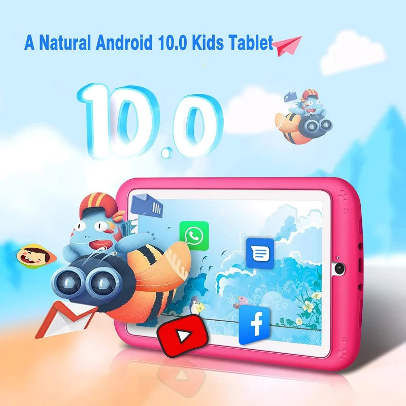 2025 Sales Android 10.0 KID Gift Tablet PC  7 INCH E98 With Silicon Bracket Case 1GBRAM +16G ROM  Dual Camera WIFI Quad Core