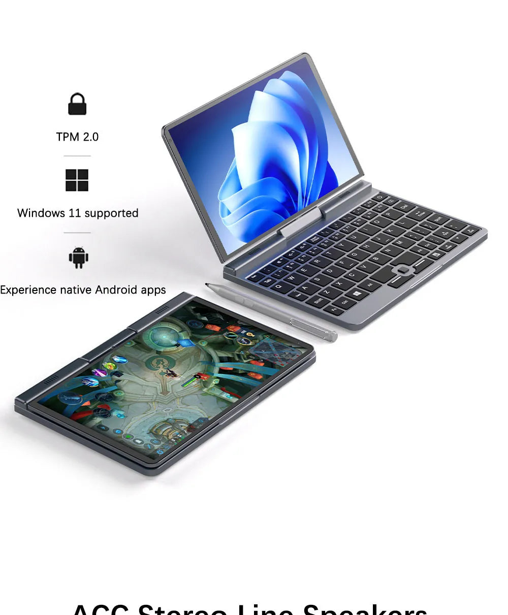 Pocket Laptop 12th Gen Mini Computer Intel Alder Lake N100 4 Core 8" Touch Screen 12G DDR5 Windows 11 Notebook Tablet PC 2 in 1