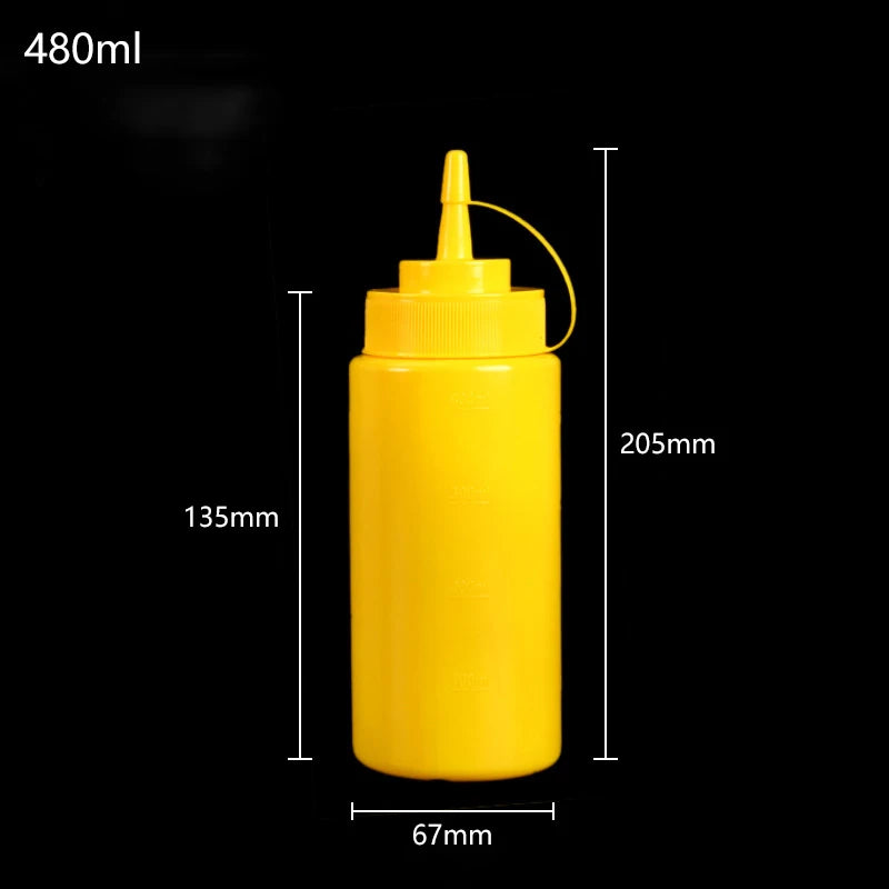 240/360/480/720ML Condiment Squeeze Bottles For Ketchup Mustard Mayo Hot Sauces Olive Oil Bottles Kitchen Gadget