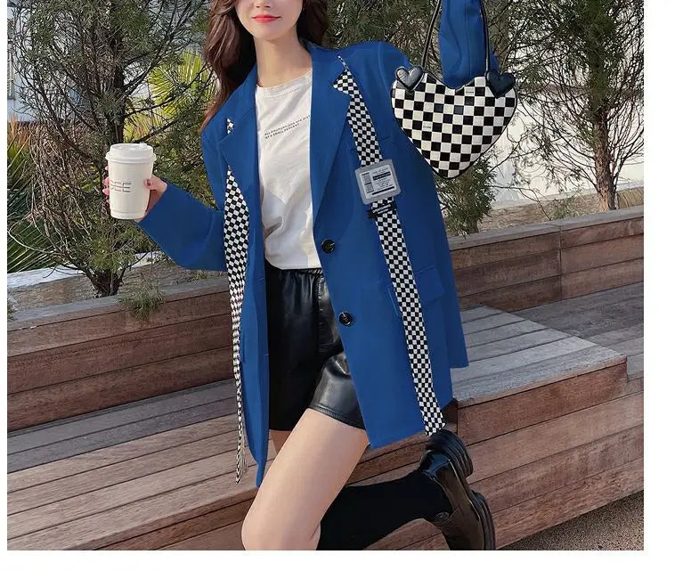 Leisure Blazer Jacket Women's Outwear Spring Summer 2024 New Fashion Sweet Loose Long Sleeves Blazer Female Short Tops