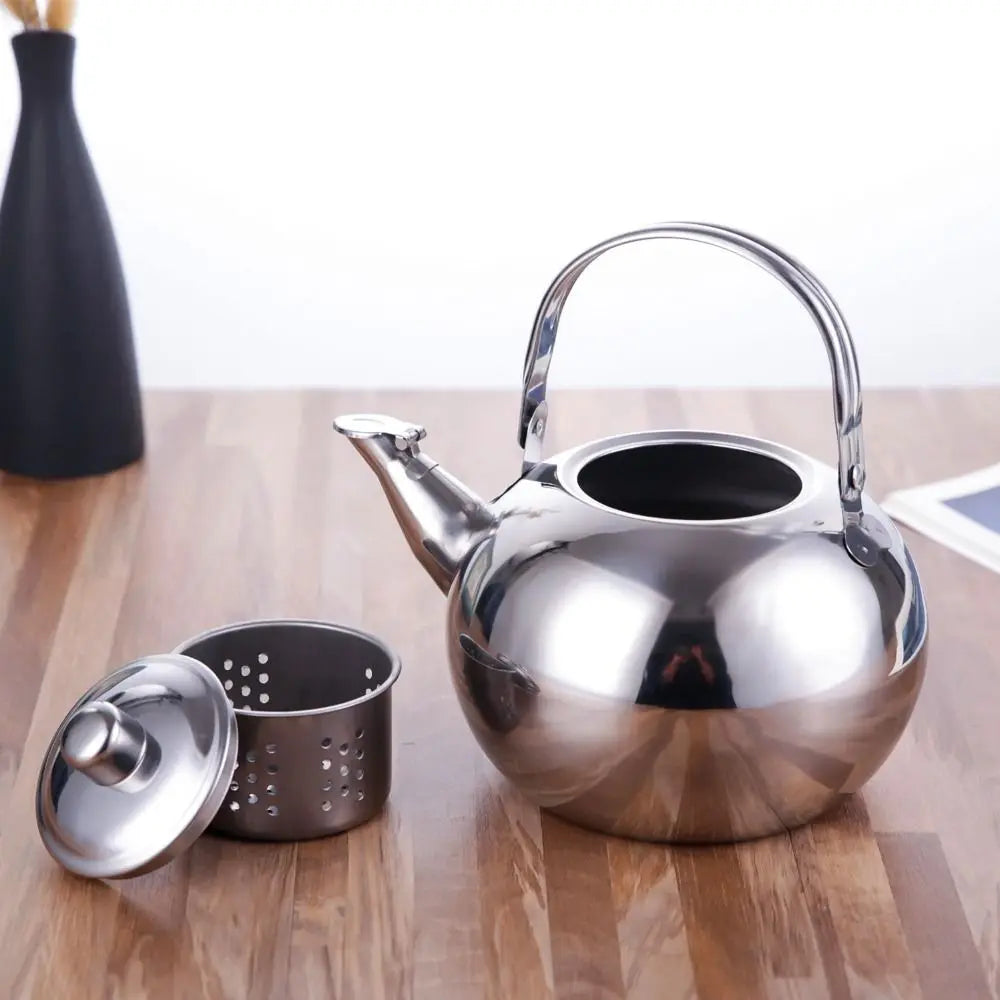 Stainless Steel Water Kettle Teapot With Infuser Filter Coffee Kettle Green Oolong Tea Jug Home Office Tea Coffee Tools Cookware