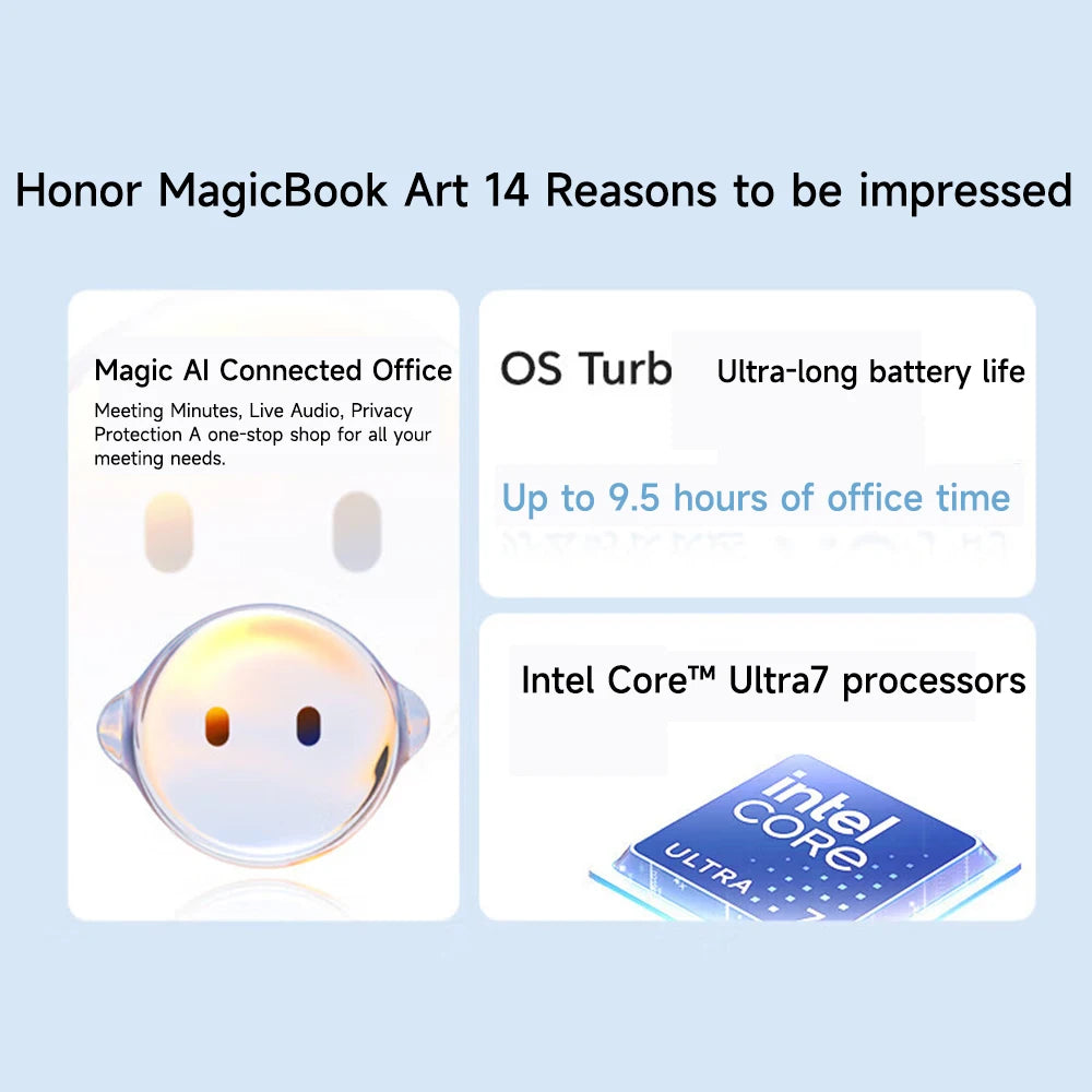 Honor Laptop MagicBook Art 14 2024 Model 14.6-inch OLED Touchscreen Ultra5 /Ultra7 16GB/32GB 1TB/2TB 120 Hz 3.1K Screen Laptop