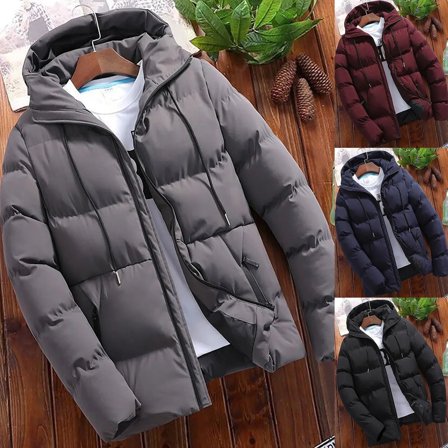 Fashion Parkas Men Winter Overcoat Men's Casual Jacket Warm Hooded Thick Puffer Coat Outwear Business Hombre