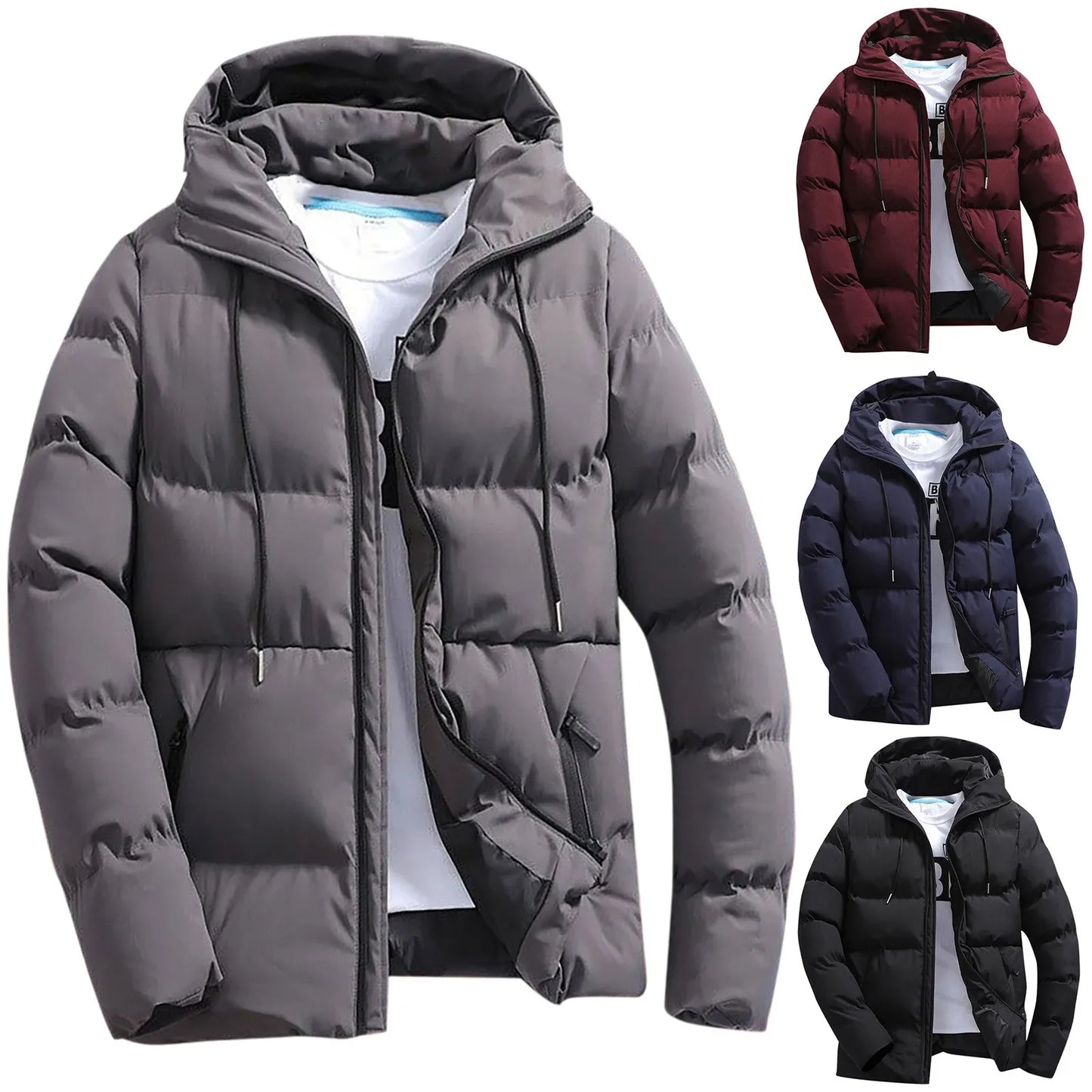 Fashion Parkas Men Winter Overcoat Men's Casual Jacket Warm Hooded Thick Puffer Coat Outwear Business Hombre