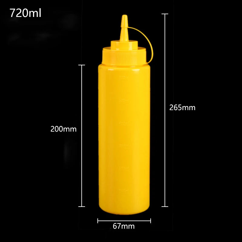 240/360/480/720ML Condiment Squeeze Bottles For Ketchup Mustard Mayo Hot Sauces Olive Oil Bottles Kitchen Gadget