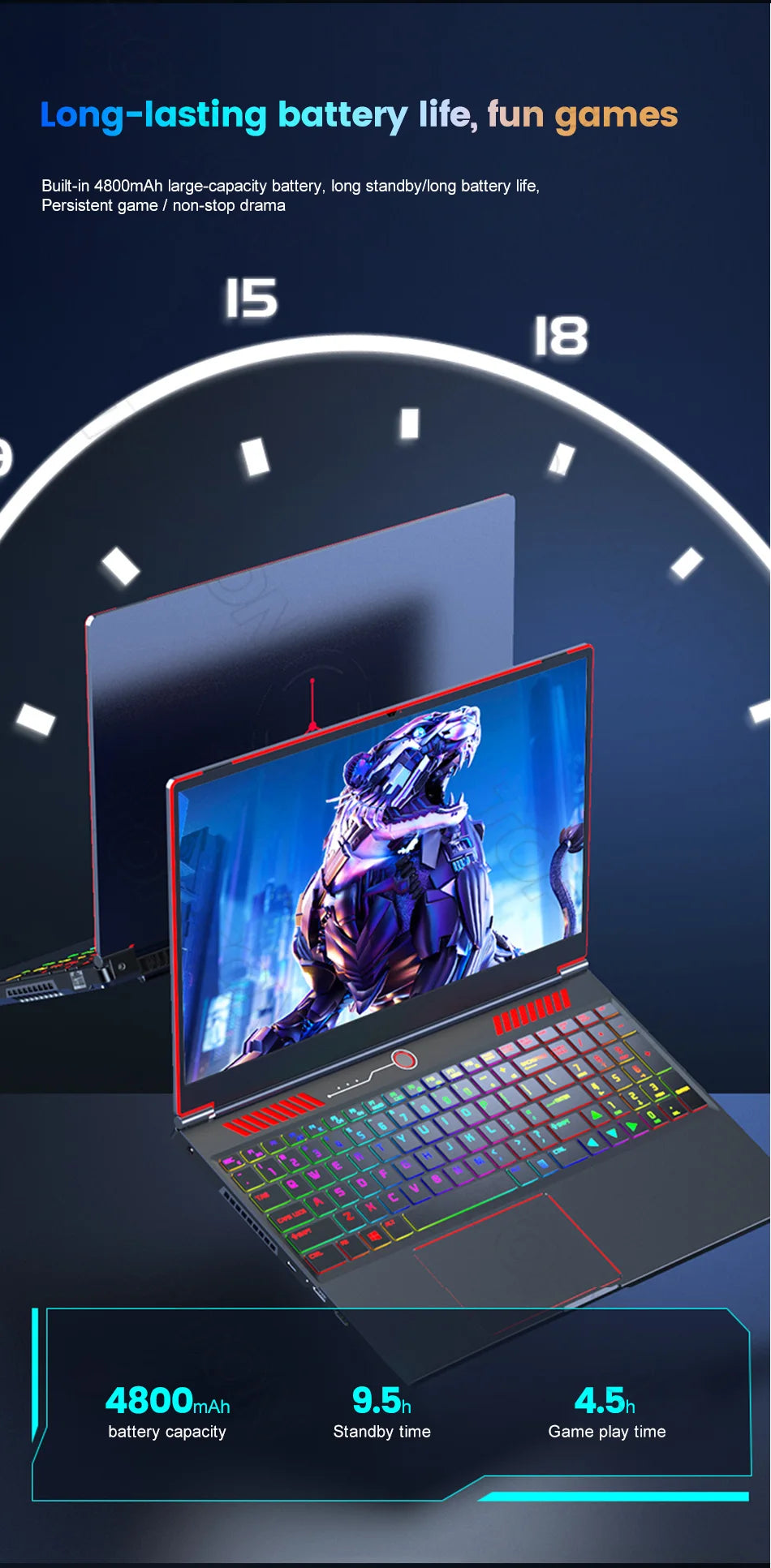 Hot Sale Gaming Laptop 16.1" Full HD Display, Intel Core i9-10880H NVIDIA GeForce GTX 1650 64GB RAM 2TB SSD RGB Backlit Keyboard