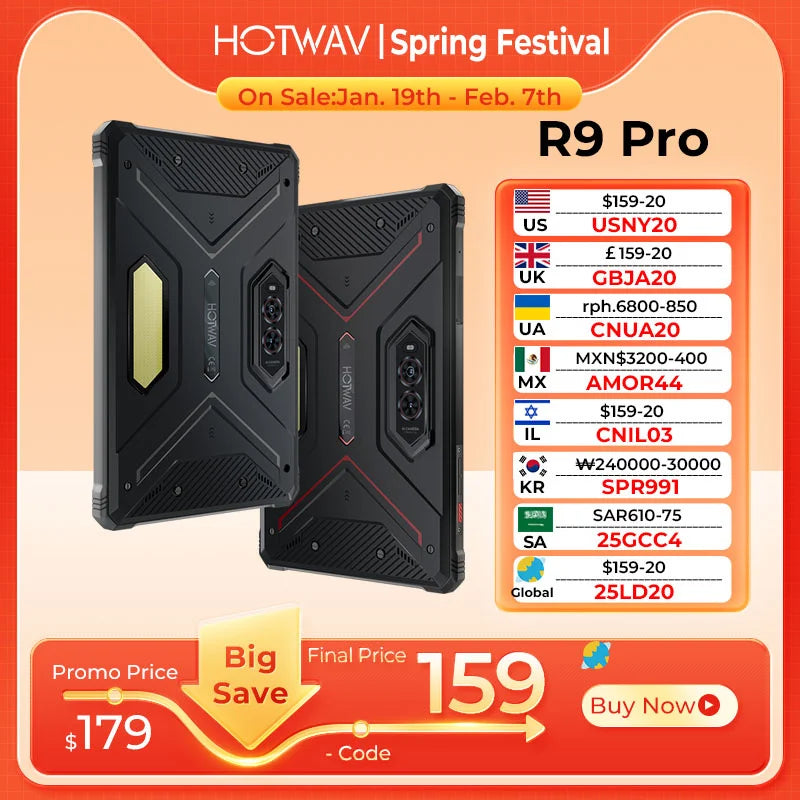 2024 original HOTWAV R9 Pro Rugged Tablets Android 14 11" FHD +20080Mah tablet 16MP+64MP Camera 6GB+256GB Camping light ipad