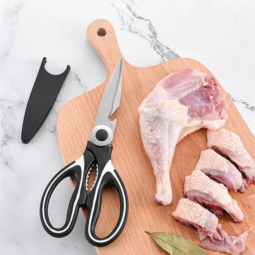 1/3pc Heavy Duty Kitchen Scissors Stainless Steel Food Grade Sharp Shear With Cover for Chicken Bone Walnut Durable Tool Gadgets