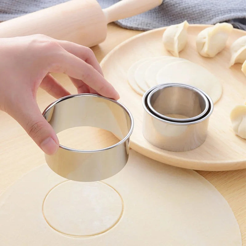 5/1Pcs Round Cookie Cutter Mold Stainless Steel DIY Dumplings Skin Cutter Tools Baking Pastry Cake Biscuit Mould Kitchen Gadgets