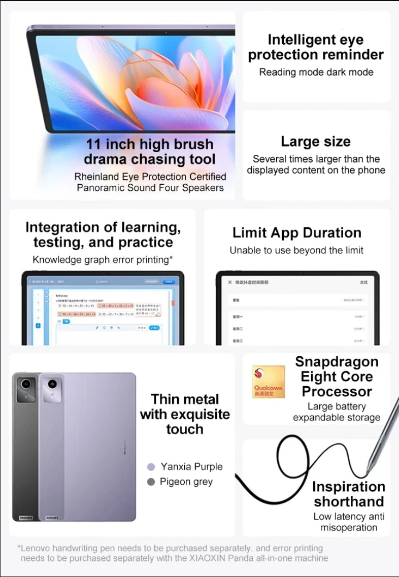 Lenovo Xiaoxin Pad 2024 11-inch Qualcomm Snapdragon 685 8+128G Gray