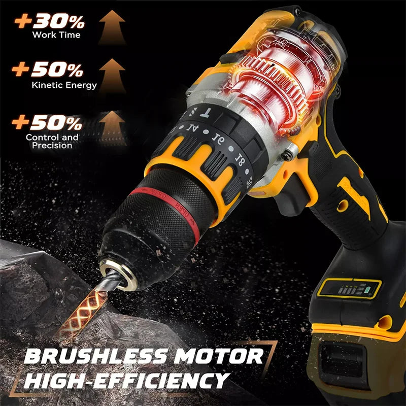 Electric Goddess DCD791 Cordless Compact Drill/Driver Brushless Motor Electric Drill Screwdriver Tool For 20V Dewalt Battery