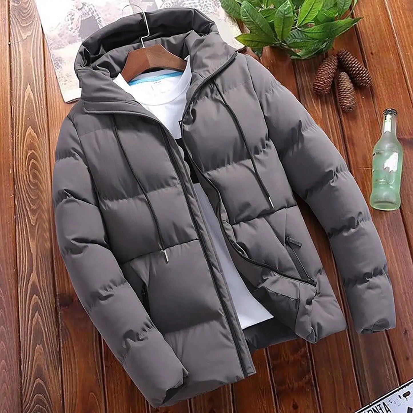 Fashion Parkas Men Winter Overcoat Men's Casual Jacket Warm Hooded Thick Puffer Coat Outwear Business Hombre