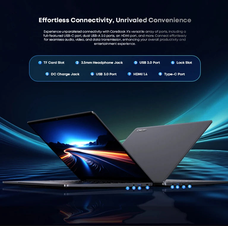 CHUWI CoreBook X Intel Core i5 12450H Gaming Laptop 14 inch 2160x1440 Resolution 16GB RAM 512GB SSD WiFi6 Windows 11 Computer PC