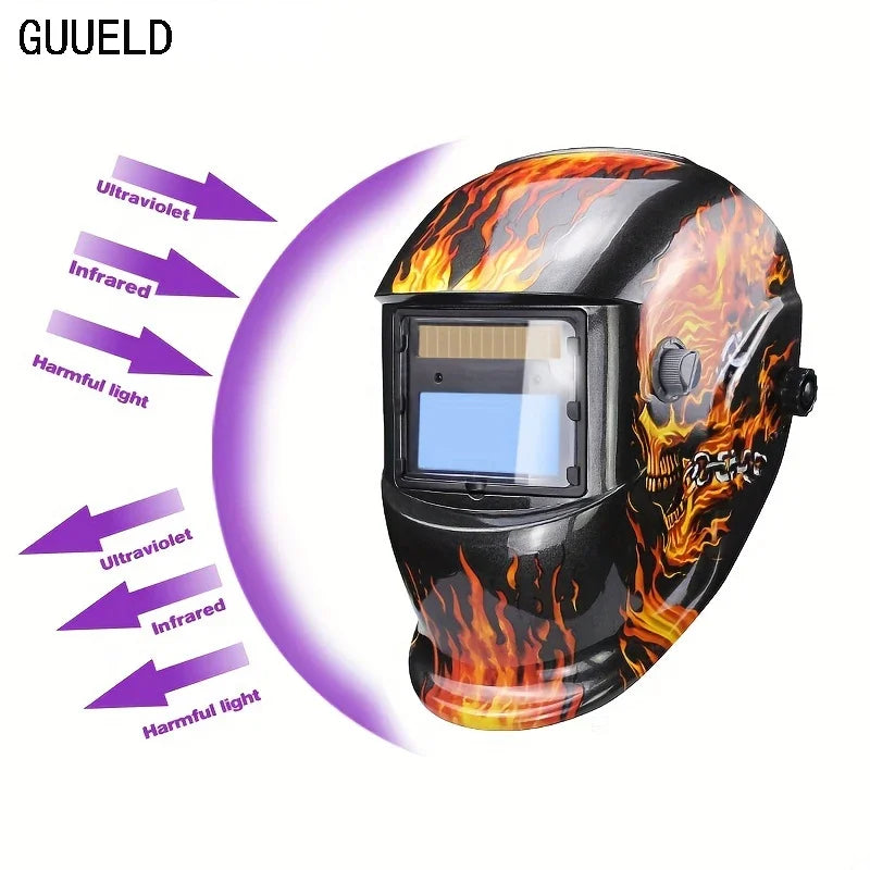 Solar-powered darkening welding mask head-mounted argon arc welding helmet that can automatically turn black Welding Helmet