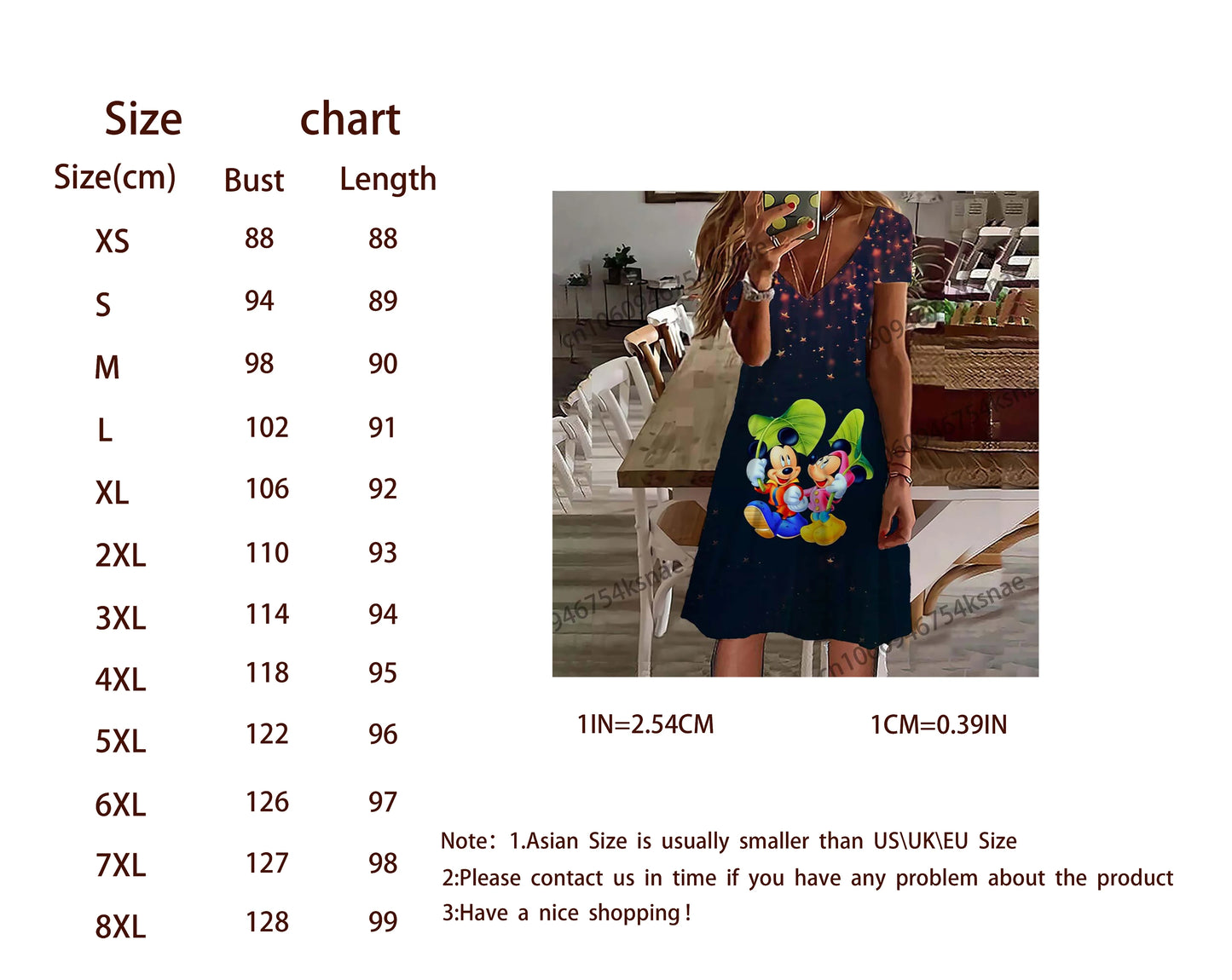 Disney   V Neck Streetwear Women Dress Plus Size Dresses for Women 4xl 5xl 6xl Women's Summer Dress Woman 2022 Skirt Playa Party