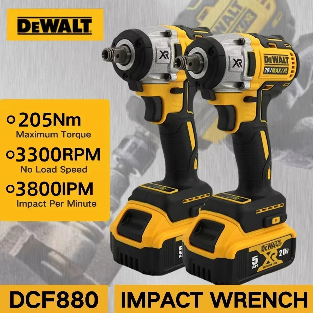 Dewalt DCF880 3300RPM Brushless Impact Wrench High Torque Cordless Electric Wrench Tire Repair Tool 20V Rechargeable Power Tools