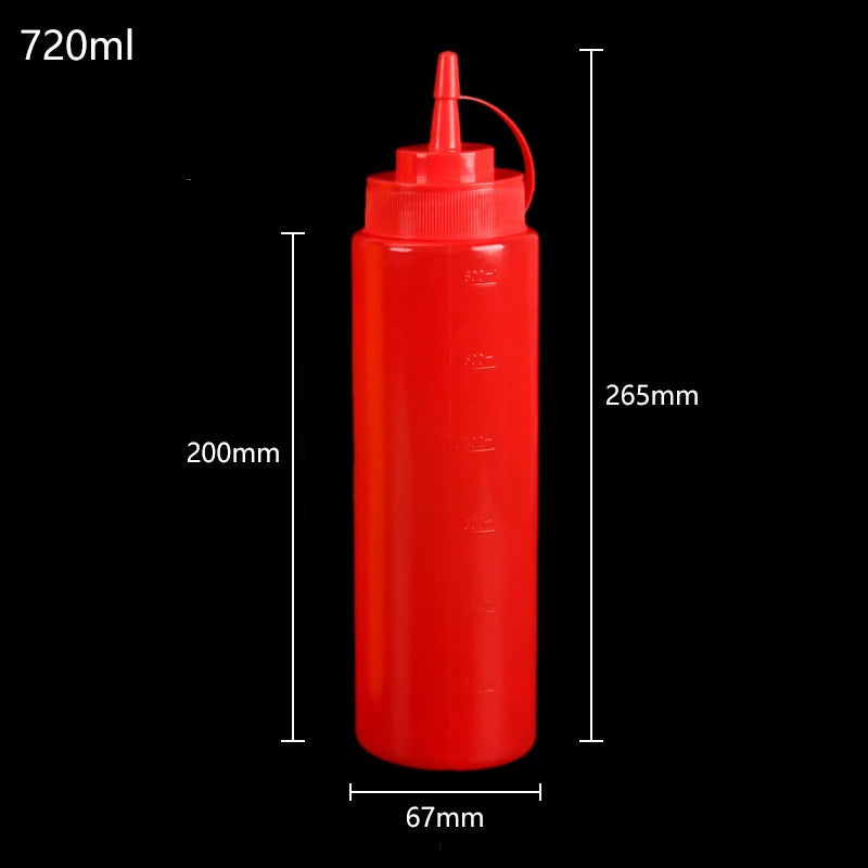 240/360/480/720ML Condiment Squeeze Bottles For Ketchup Mustard Mayo Hot Sauces Olive Oil Bottles Kitchen Gadget