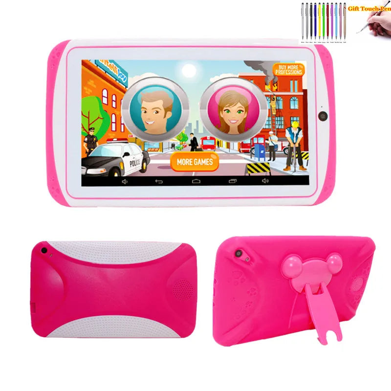 2025 Sales Android 10.0 KID Gift Tablet PC  7 INCH E98 With Silicon Bracket Case 1GBRAM +16G ROM  Dual Camera WIFI Quad Core