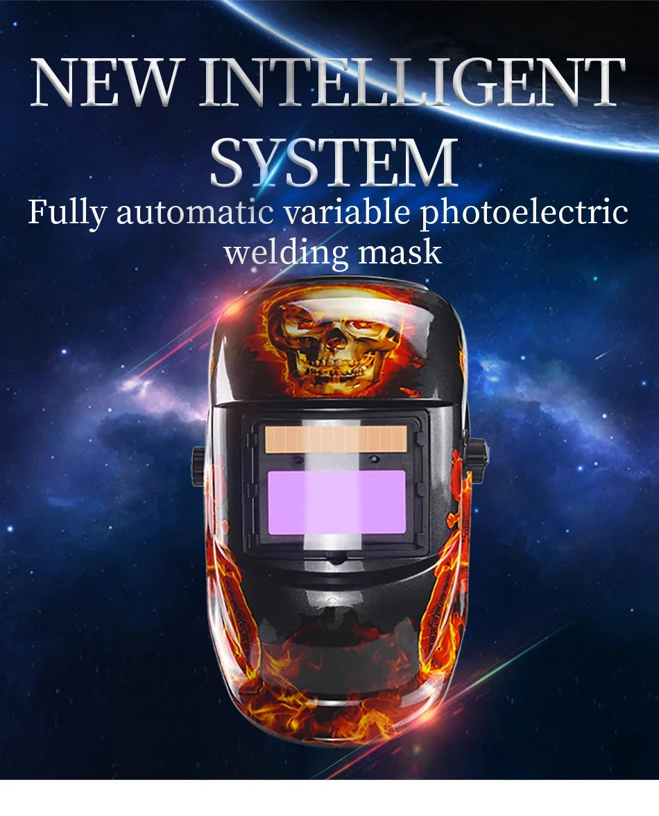 Solar-powered darkening welding mask head-mounted argon arc welding helmet that can automatically turn black Welding Helmet