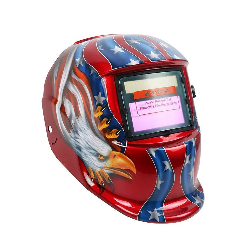 Solar-powered darkening welding mask head-mounted argon arc welding helmet that can automatically turn black Welding Helmet