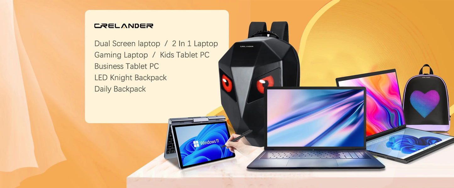 CRELANDER Dual Screen Laptop 16.1 Inch + 14.1 Inch Touchscreen Intel 10885M Processor Gaming Laptop Business Notebook Computer