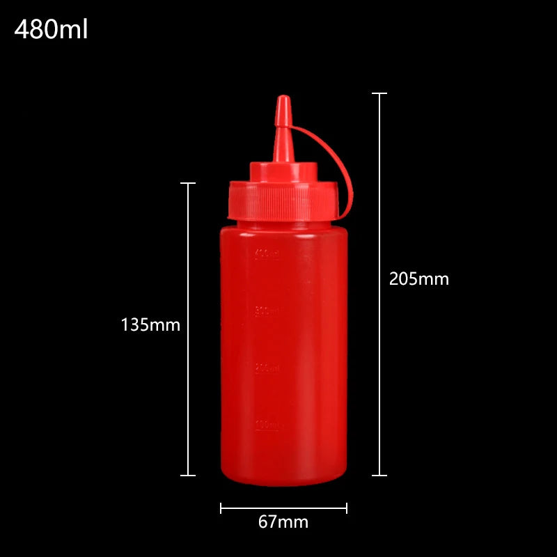 240/360/480/720ML Condiment Squeeze Bottles For Ketchup Mustard Mayo Hot Sauces Olive Oil Bottles Kitchen Gadget