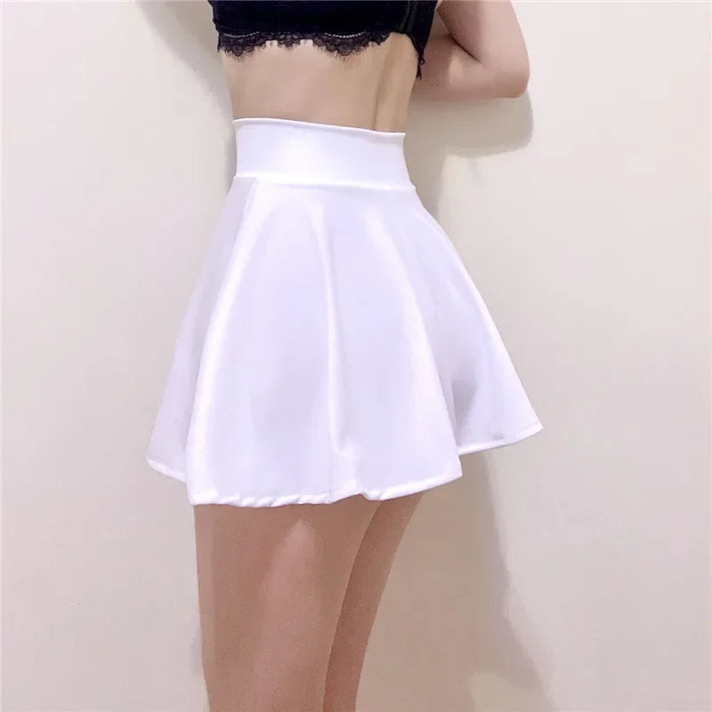 Lady Mini Skirts Outdoor Sexy Sweet Harajuku Girls Dance Short Skirt Street Wear High Waist Big Hem Flared Pleated Women Skirts