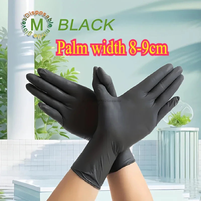 Kitchen Gloves Disposable Nitrile Latex Gloves Black Washing Tableware Housework Car Industry Gardening Pet Care Cooking Tools