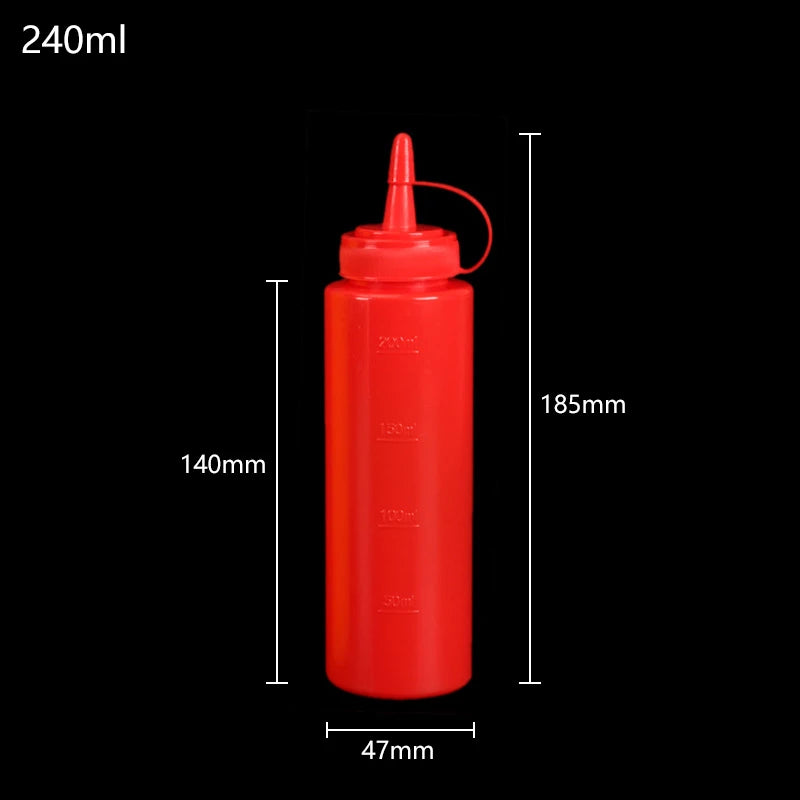 240/360/480/720ML Condiment Squeeze Bottles For Ketchup Mustard Mayo Hot Sauces Olive Oil Bottles Kitchen Gadget