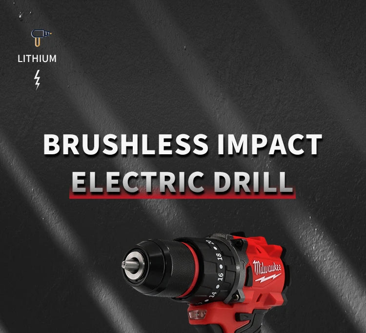 Milwaukee M18 Electric Drill 150 N.m Brushless Cordless Impact Drill Of Decoration Team Uses 18v Milwaukee Battery Power Tools