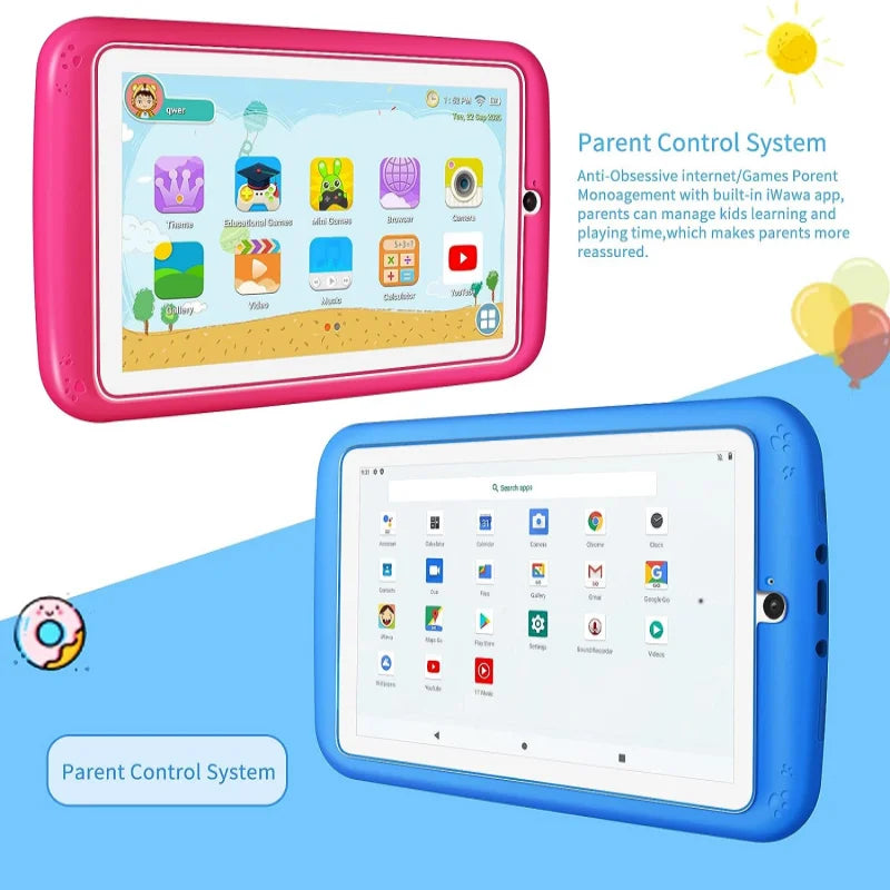 2025 Sales Android 10.0 KID Gift Tablet PC  7 INCH E98 With Silicon Bracket Case 1GBRAM +16G ROM  Dual Camera WIFI Quad Core